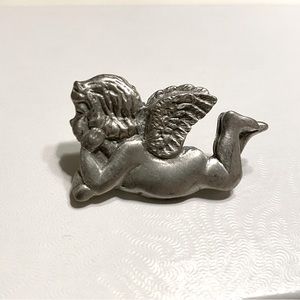 Vintage Pewter Angel Pin